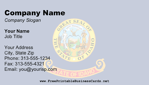 Idaho Flag business card