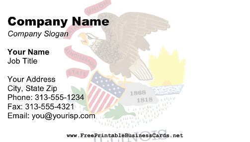 Flag of Illinois business card