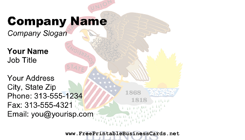 Illinois Flag business card