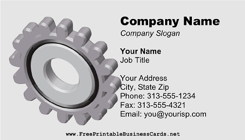 Gear business card