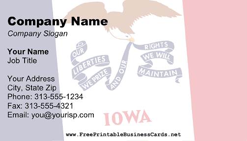 Flag of Iowa business card