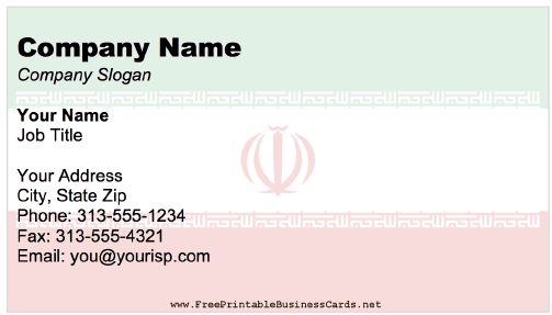 Iran business card