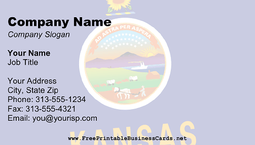 Flag of Kansas business card