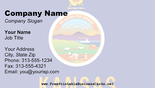 Kansas Flag business card