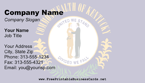 Kentucky Flag business card