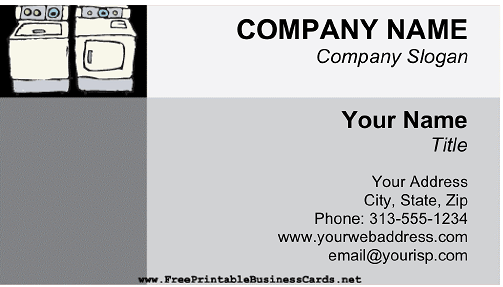 Laundromat business card