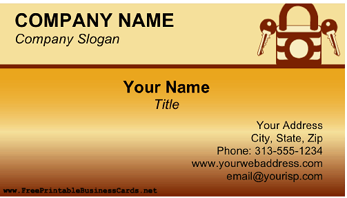 Locksmith business card