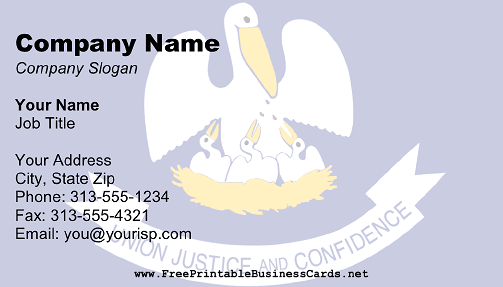 Flag of Louisiana business card