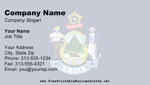 Maine Flag business card