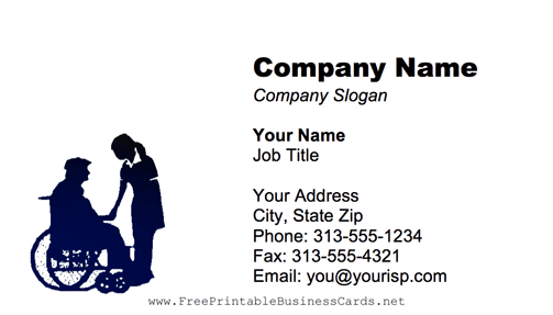 Man In Wheelchair business card