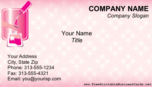 Manicurist business card