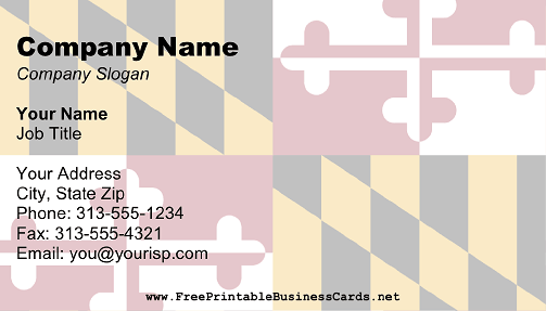 Maryland Flag business card