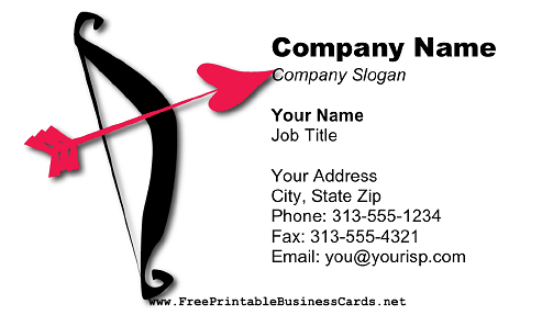 Matchmaker Bow and Arrow business card