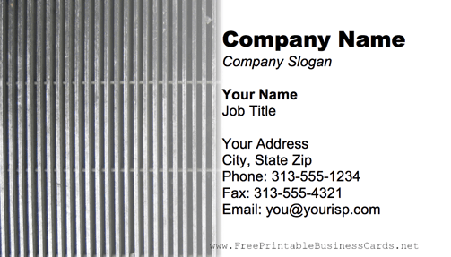 Metal Grill business card