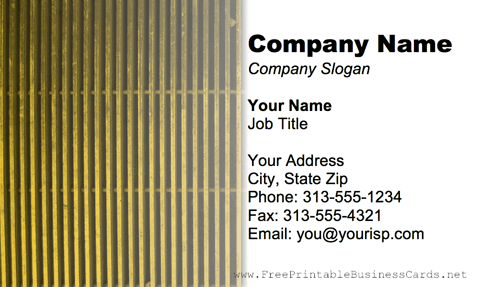 Metal Grill Yellow business card