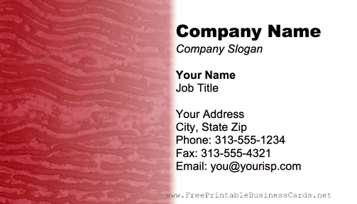 Metal Texture Wavy Red business card