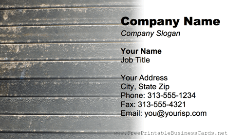 Metal Texture Striped Gray business card