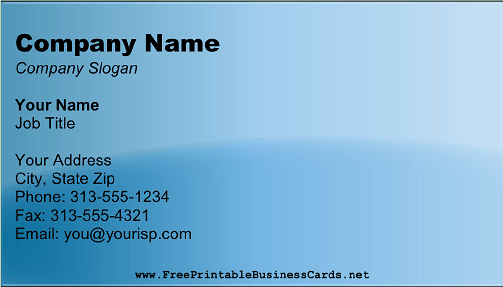 Metallic Blue business card