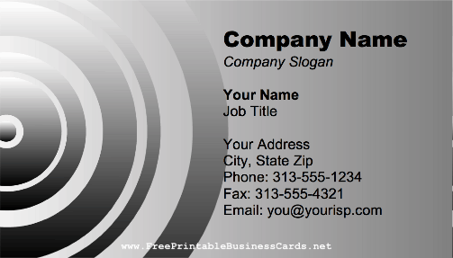 Metallic Rings business card