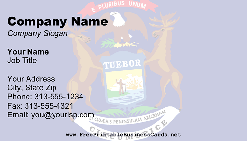 Flag of Michigan business card