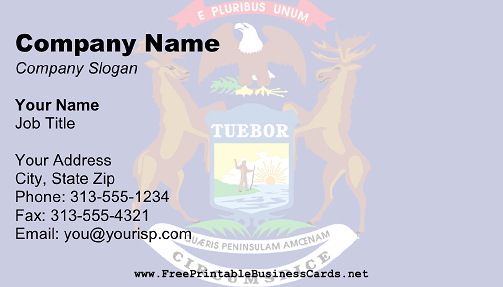 Michigan Flag business card