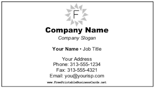 Minimalist Monogram F business card