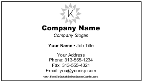 Minimalist Monogram K business card