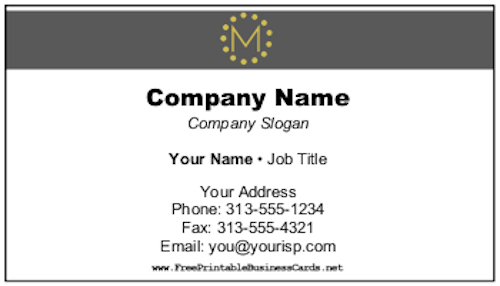 Minimalist Monogram M Color business card