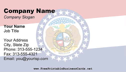 Flag of Missouri business card