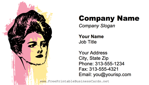 Model Woman White business card