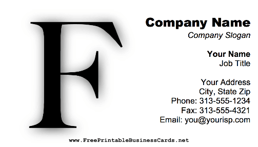 Monogram F business card