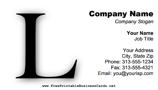 Monogram L business card