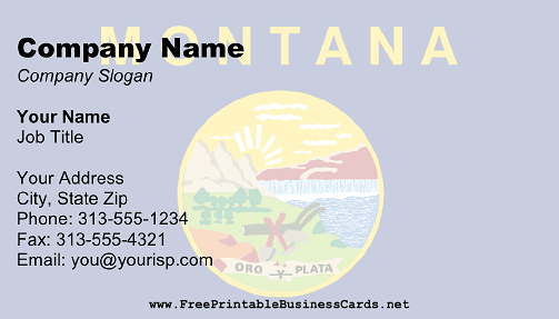 Montana Flag business card