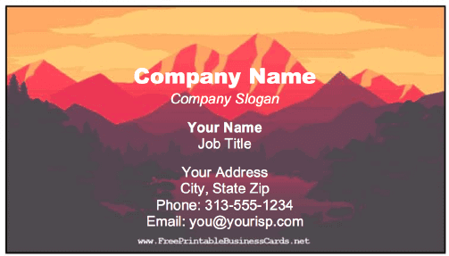 Mountain Range Business Card business card