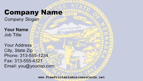 Flag of Nebraska business card