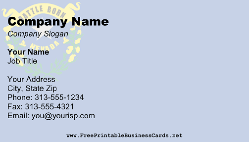 Flag of Nevada business card