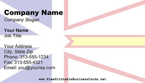 Newfoundland and Labrador Flag business card