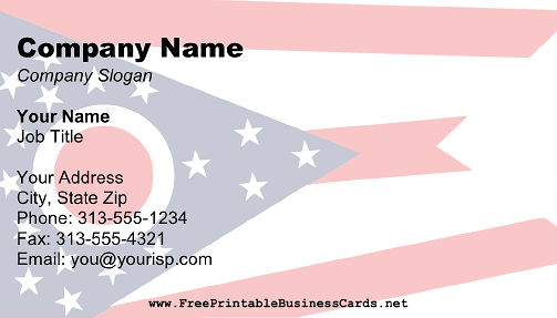 Flag of Ohio business card