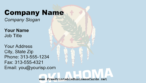 Flag of Oklahoma business card