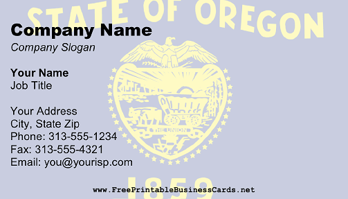 Oregon Flag business card