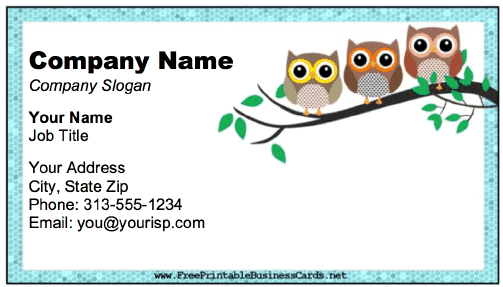 Owl Business Card business card