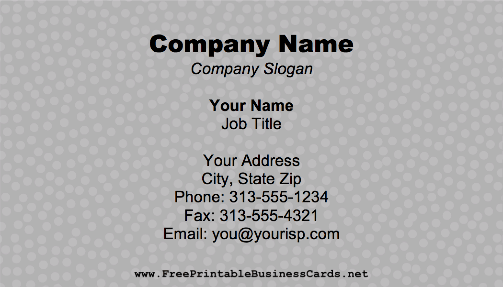 Pebbled business card