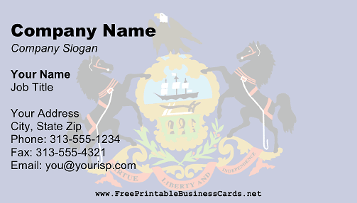 Flag of Pennsylvania business card