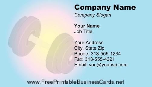 Personal Trainer business card