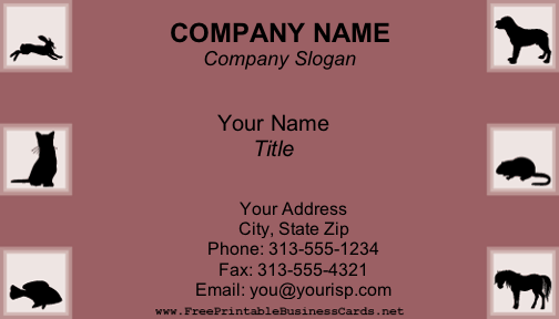 Pets business card