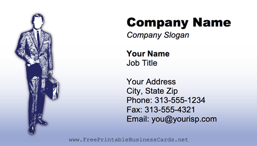 Professional Man Blue business card