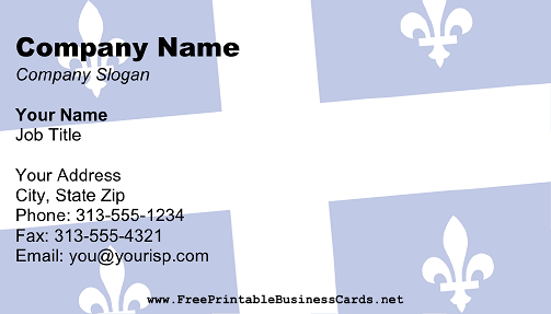 Flag of Quebec business card