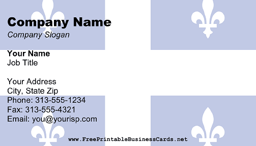 Quebec Flag business card