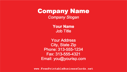 Red business card