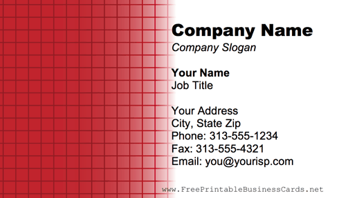 Red Grid business card